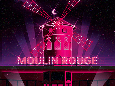 Moulin Rouge design digitalart graphic design illustration moulin rouge neon poster retro synthwave