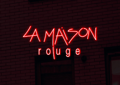 La maison rouge branding design digitalart graphic design handwritting lettering logo neon retro synthwave vector visual identity