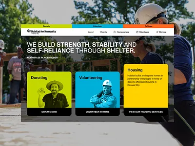 Habitat for Humanity of Kansas City - Web Design graphic design non profit non profit website nonprofit nonprofit website ui user experience ux ux ui volunteer volunteering web web design website design