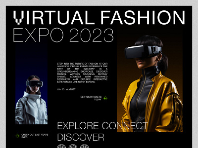 Virtual Fashion Expo 2023 ai design event expo fashion graphic design home page interface landing page midjourney ui ui design ux virtual web design