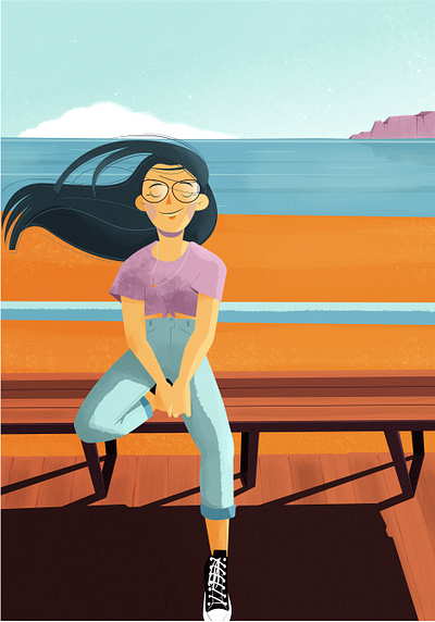 A Peaceful Afternoon at the Beach design editorial graphic design illustration vector