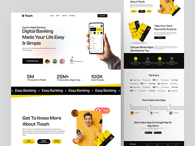 Banking landing page design app banking case study design home page landingpage minimal website ui ui ux web page web ui webdesign website ui