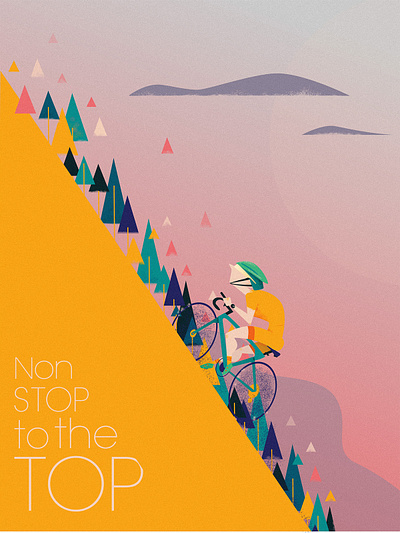 Non stop to the top design editorial graphic design illustration logo