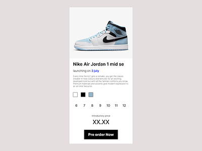 Daily UI challenge - 75/100 Pre order daily ui challenge design ui