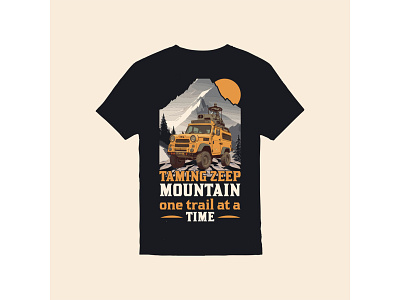 VINTAGE ZEEP MOUNTAIN T-SHIRT DESIGN adventure logo camping car car car illustration drive drive car mountain badge off road race car truck wheel vehicle vintage car vintage truck