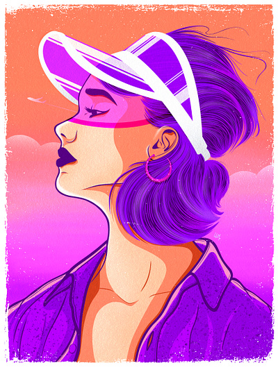 Portrait Sunset california design digitalart draw drawing fashion graphic design illustration portrait summer sunset synthwave vaporwave vector