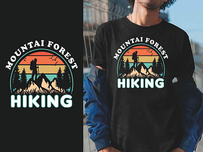 Hiking tshirt. T Shirt design branding custom t shirt design graphic t shirt graphic tyshirt design hiking tshirt design illustration logo mockup t shirt t shirt design typography ui