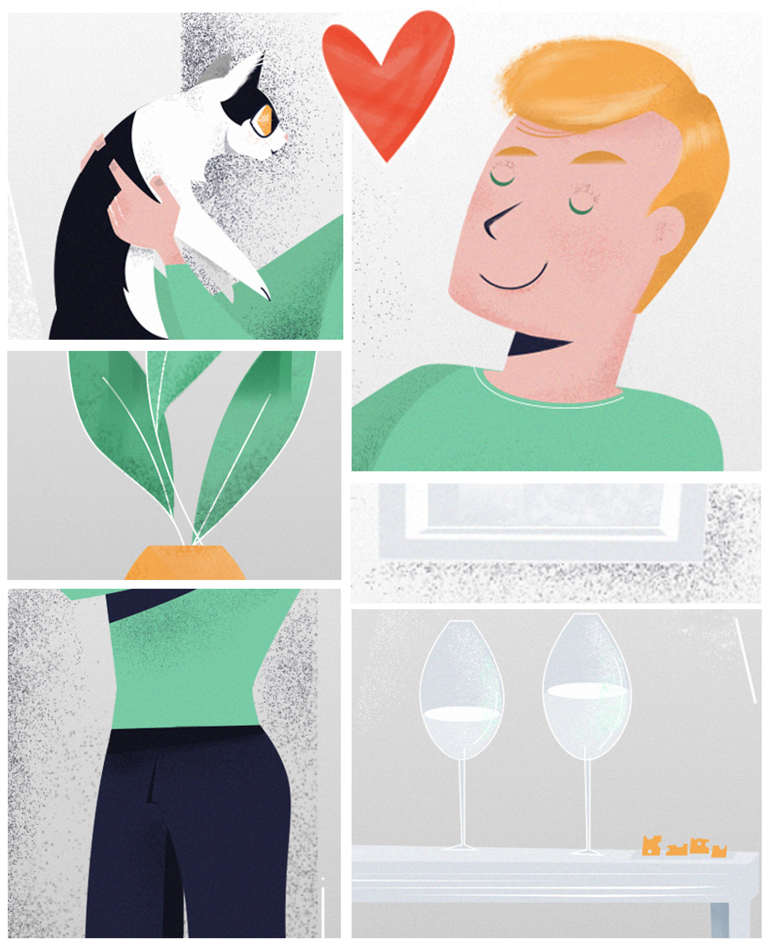 Jung und Katze design editorial graphic design illustration vector