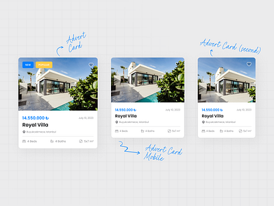 Vesta Real Estate ✦ Card Component card design component design figma mobile product design real estate ui ux website