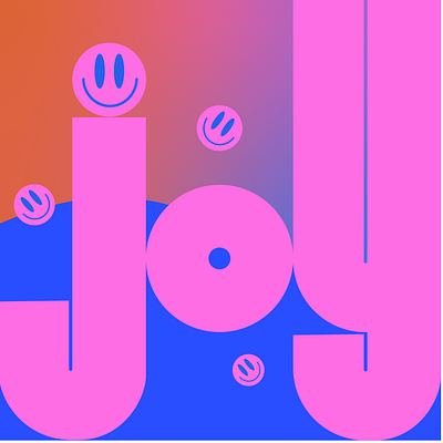 Joy happy illustration smile type typography vector