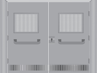 Door of Hospital ceiling corridor door door hinges empty room handle of door hospital illustration lock