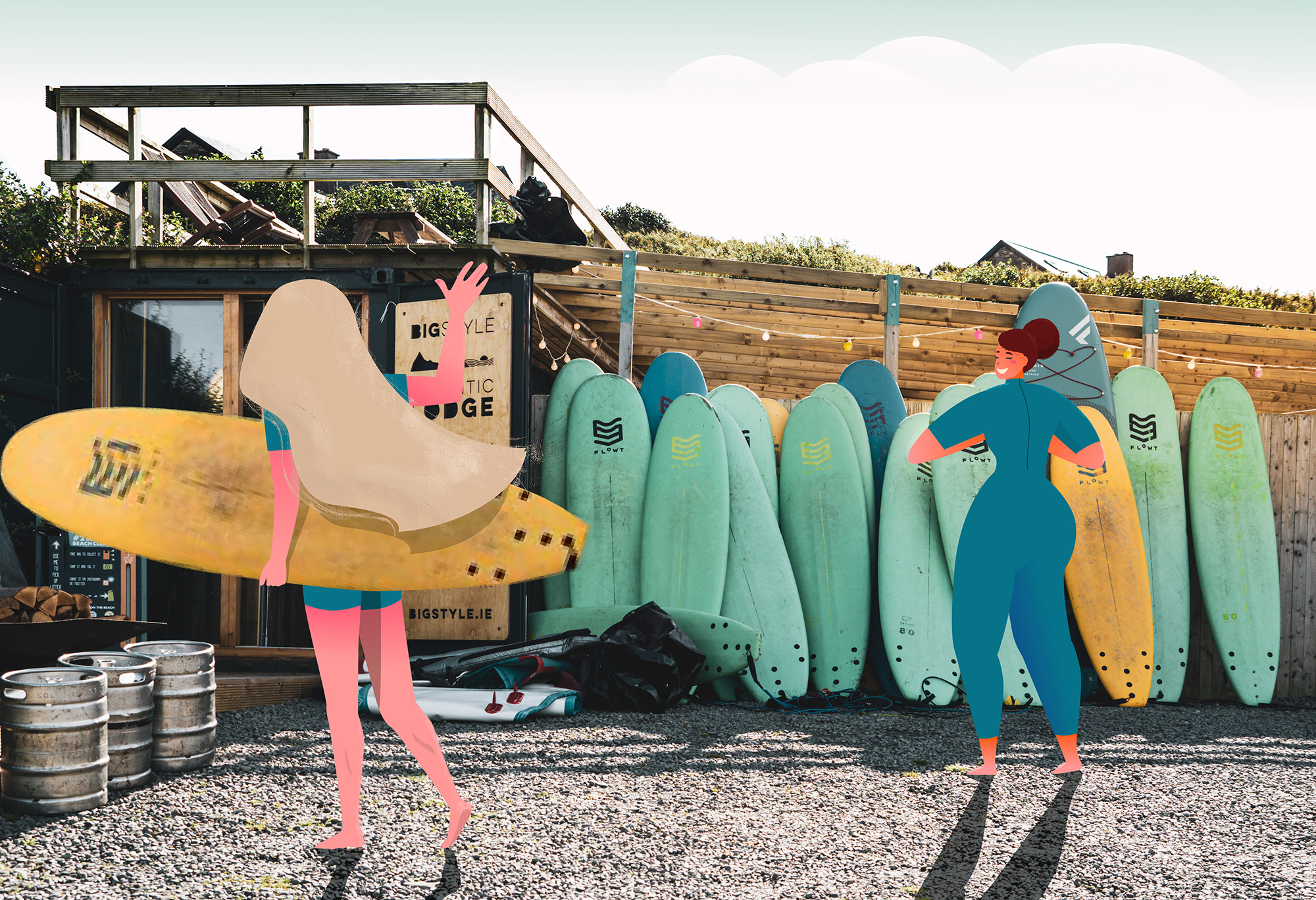 Surf design editorial graphic design illustration photo photocollage vector