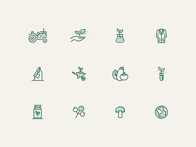 Icons for plant-based supplement brand