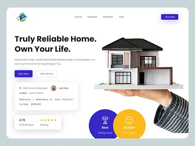 Modern Houses Company Website. architecture building decor design development home house interface interior interior design landing page minimal modern modern design modern house real estate saas ui ux web web design