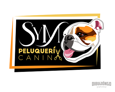 ISOLOGO PARA SYM PELUQUERÍA CANINA branding design graphic design illustration ilustraciondigital logo typography vector