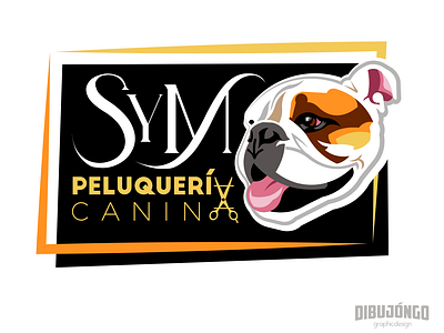 ISOLOGO PARA SYM PELUQUERÍA CANINA branding design graphic design illustration ilustraciondigital logo typography vector