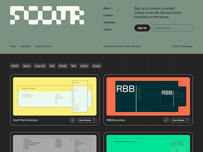 footer.design Concept footer inspiration logo ui design web design