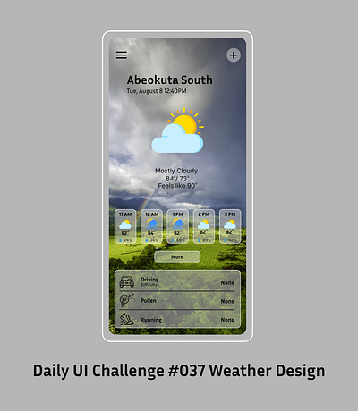 Daily UI Weather Design #037 dailyui design ui uiux uidesign uiuxmobileapp weather