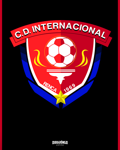 DISEÑO DE ESCUDO DEPORTIVO C.D. INTERNACIONAL DE RENCA branding design graphic design illustration ilustraciondigital logo typography vector