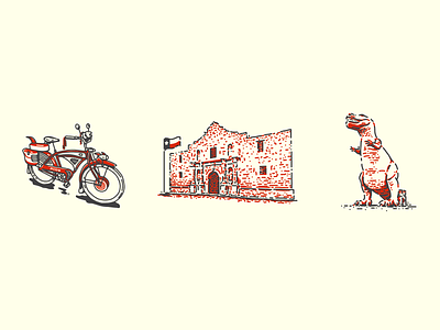 Pee-wee's Big Adventure alamo bike dinosaur fanart film illustration movie pee wee