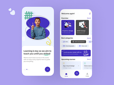 E-Learning Mobile App | Online Course app app design e learning e platform education learning management system lms online class online course online education ui uiux user interface