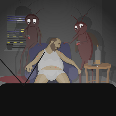 Drunk Man, Drinking Mosquitoes animation cartoon design graphic design illustration vector