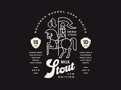 Beer Label badge beer branding horse identity illustration knight label lockup logo modern packaging script shield stout typography