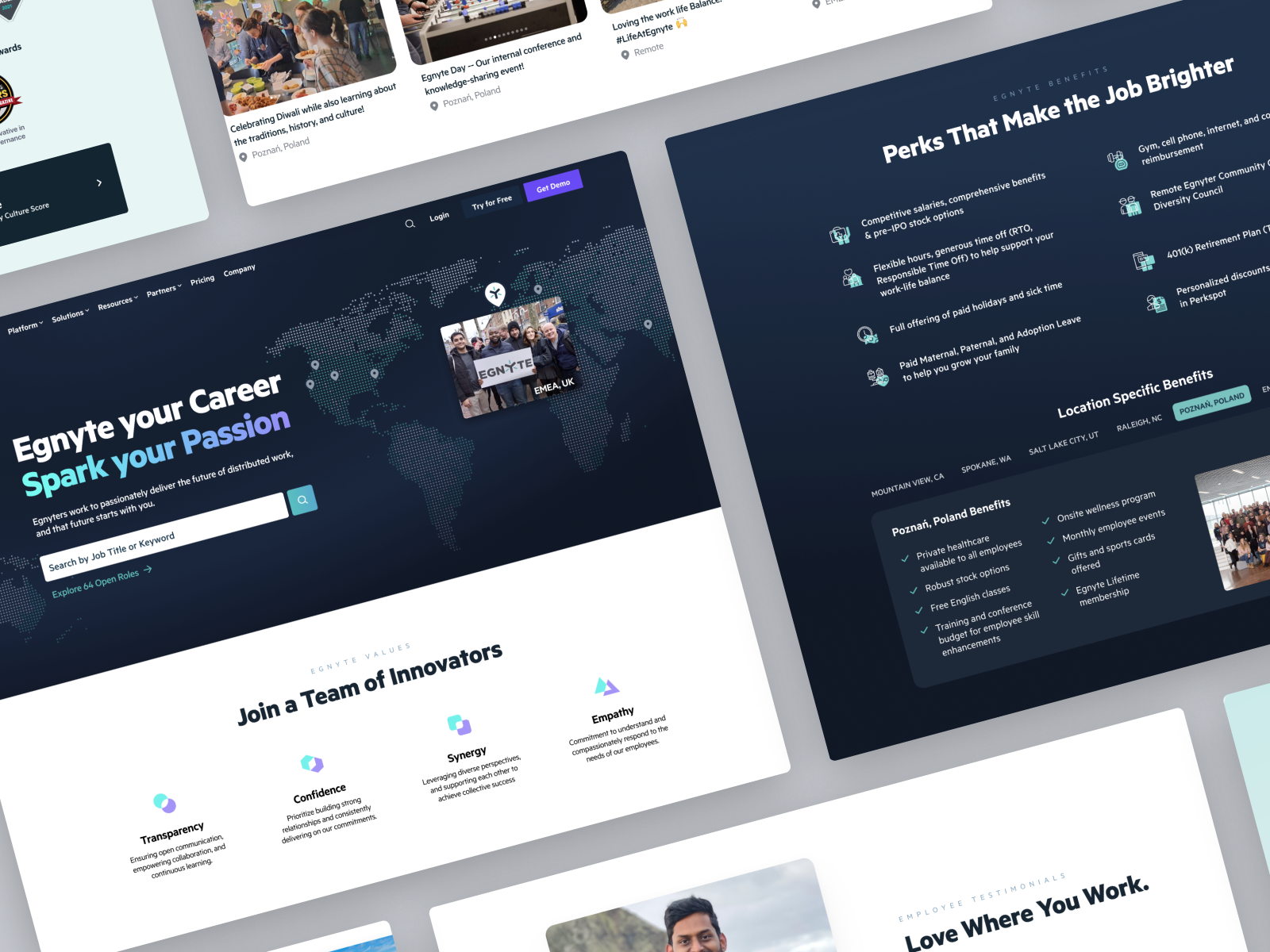 Egnyte Career Page by Grace Herring for Dreamten on Dribbble