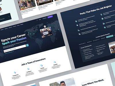 Egnyte Career Page card career carousel company gallery icon instagram interface job list map marketing page pin search site tab tabs ui website