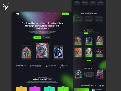 Nft Marketplace Dark-theme Web Landing Page hr