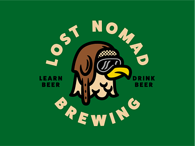 Lost Nomad - Eagle Pilot aviator badge beer bird brewery logo cartoon character hawk logo lost nomad nomad pilot
