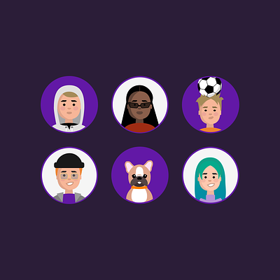 Avatars for Teens avatar avatars casestudy figma graphic design illustration kids profile profilepicture teenagers ui web youth