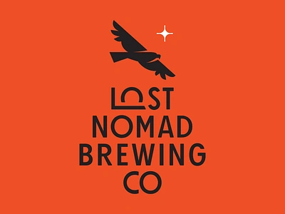 Final Branding for Lost Nomad Brewing Co badge beer beer logo bird branding branding assets brewery logo brewing brewing co brewing logo case study flight hawk logo logo case study lost nomad nomad north star traveling visual vocabulary