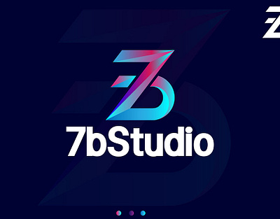 Logo for a studio 3d 7b logo branding colourfull logo creativ word creative 7 design futuristic graphic design gredient logo illustration logo modern logo tech typography vector