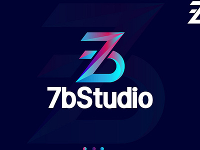 Logo for a studio 3d 7b logo branding colourfull logo creativ word creative 7 design futuristic graphic design gredient logo illustration logo modern logo tech typography vector