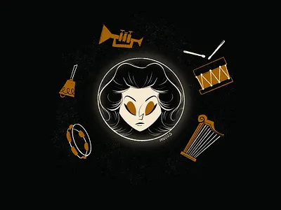 Aughost 2023 | 08 Gift animation character design haunted mansion illustration madame leota mid century retro vintage