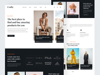 Crafty E-commerce Landing Page e commerce landing page e commerce website fashion landing page fashion web fashion website shopping shopping landing page shopping web ui design ux design website design