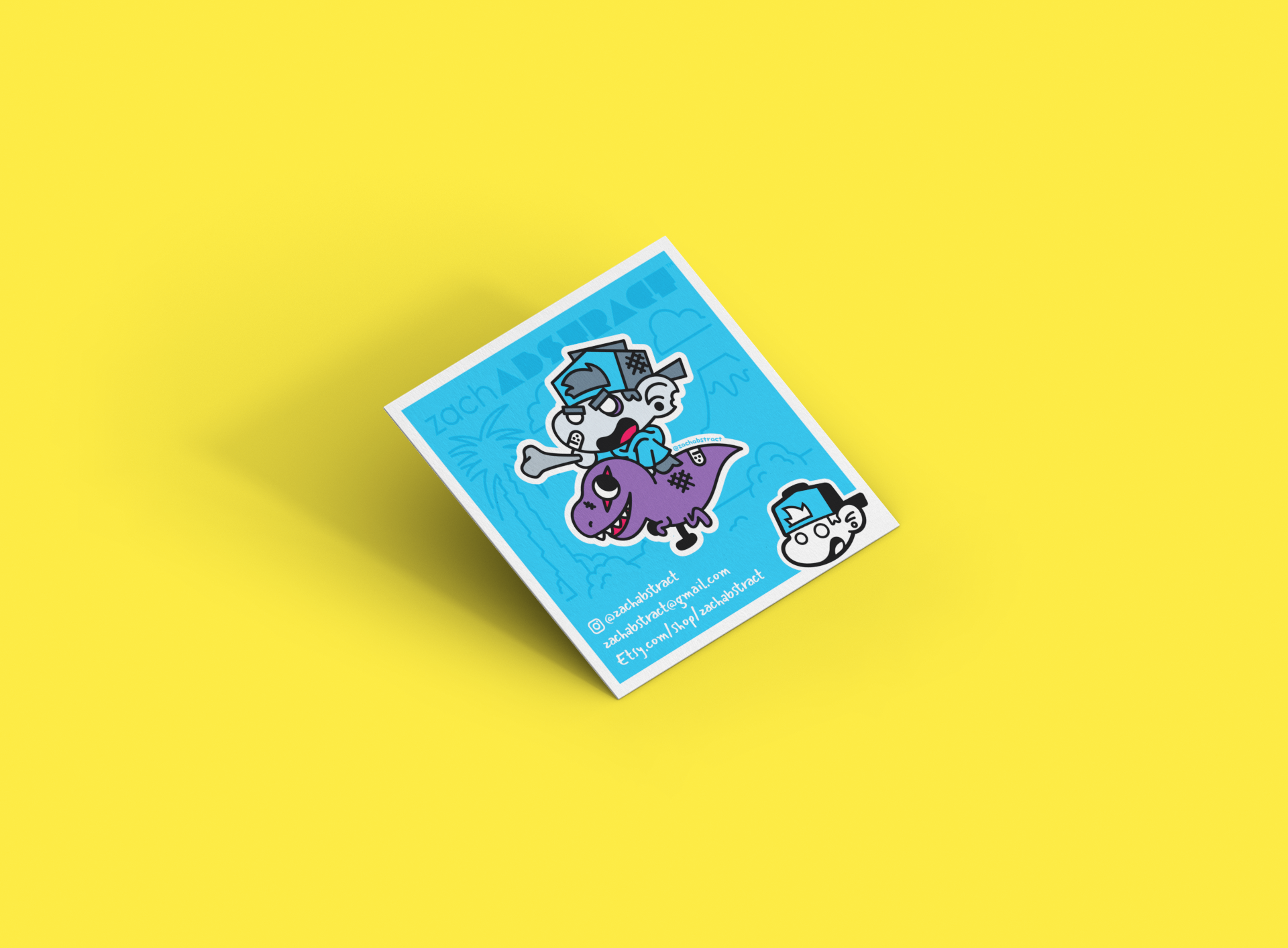 Dino Rider Freebie Sticker brand design branding character design dinosaur flat illustration graphic design icon design sticker design t rex zachabstract