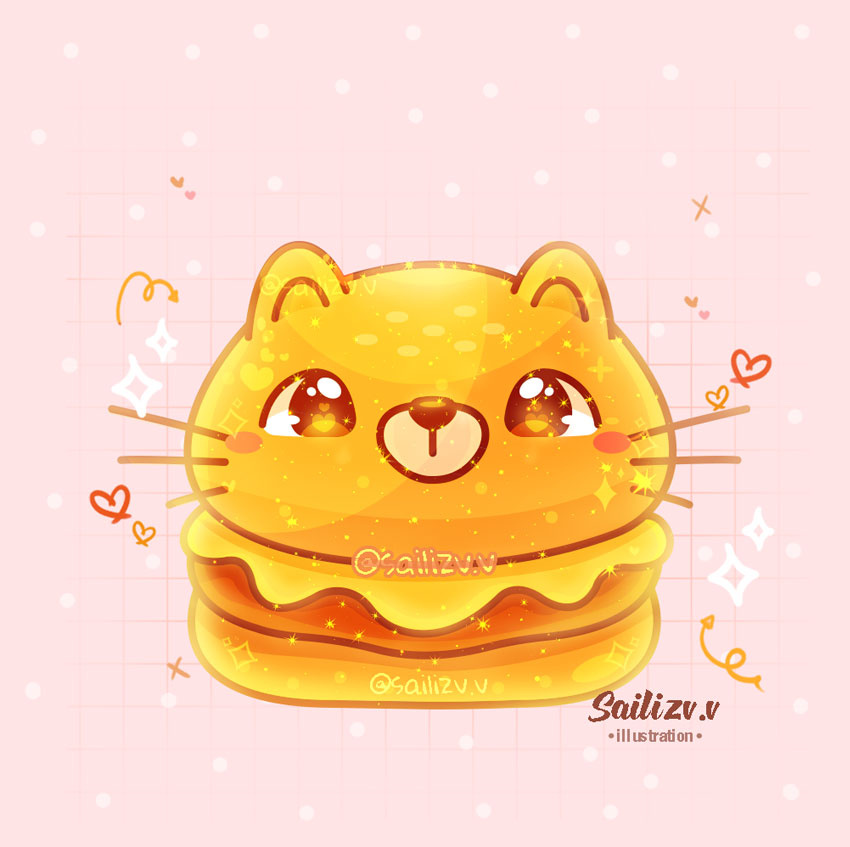 Burguer Cat by sailizv.v by Sai Liz on Dribbble