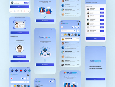 Netsoon Social Media App andriod app design chating app design figma figma design graphic design ios mobile app sketch smart app social media ui ui design ui designer uiux ux design xd