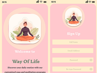 Daily UI Challenge #001 - Sign Up Flow app branding daily ui dailyui001 dailyuichallenge design figmadesign login screen logo sign up flow typography ui ui challenge ui design ux ux case study ux design ux projects uxui design yoga app