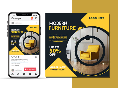 Furniture Social Media Post Template ads banner banner design banner designer branding design facebook ads facebook banner facebook post furniture furniture social media design furniture social media template graphic design instragram banner poster print social media social media design template