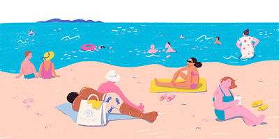 Vitamin Sea batumi beach characters illustration sea seaside summer tanning travel