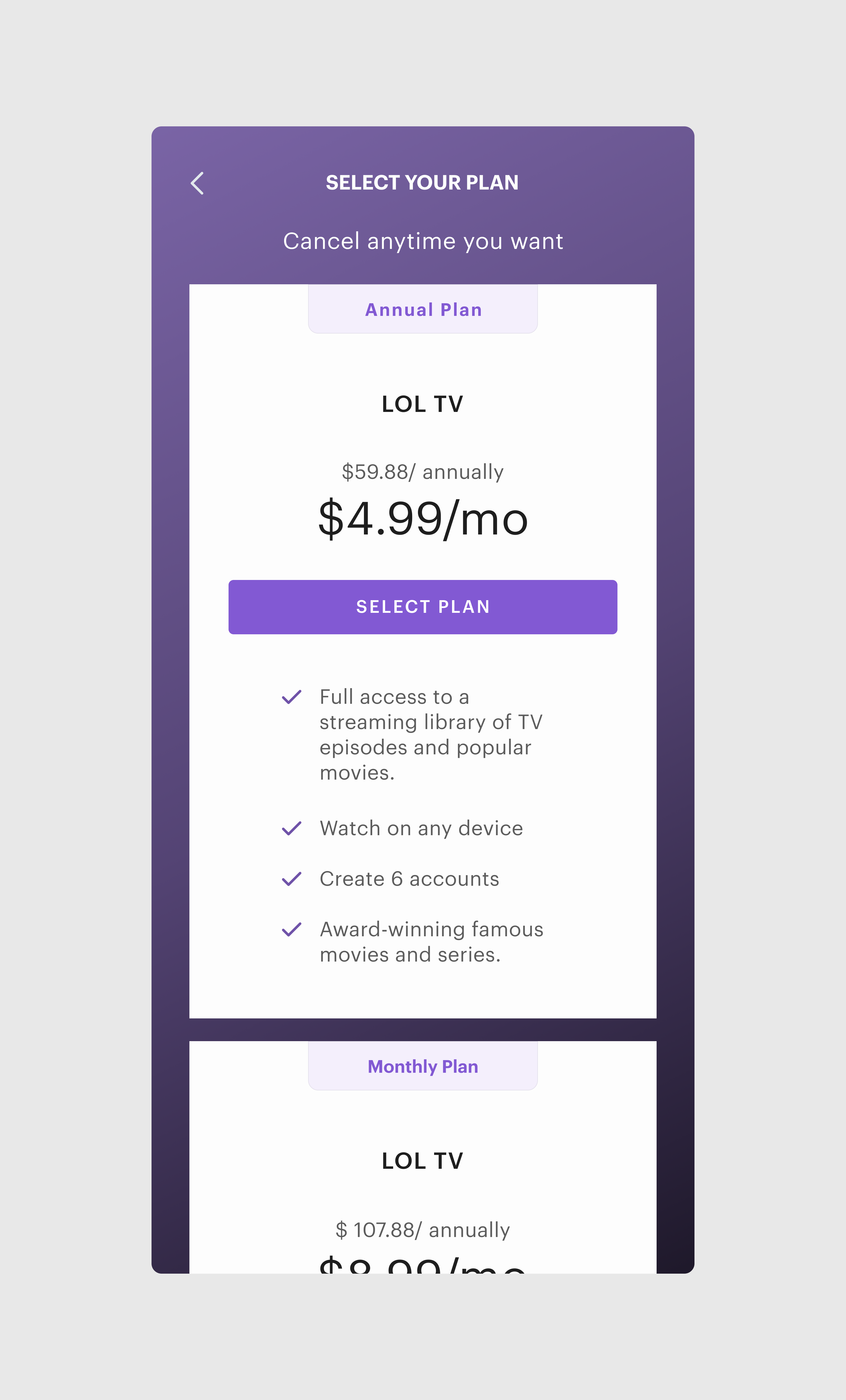 Pricing Plans || Daily UI app app design button daily dailyui dailyuichallenge design flat design gradient ui uichallenge ux