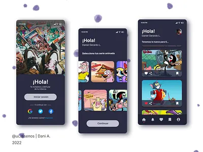 Cartoon movie app graphic design interface ui ux