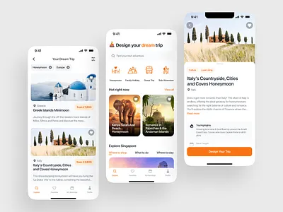 Luxury travel agency app | Explore screen luxury agency mobile mobile app mobile travel app tour operators travel travel app travel company travel landing page