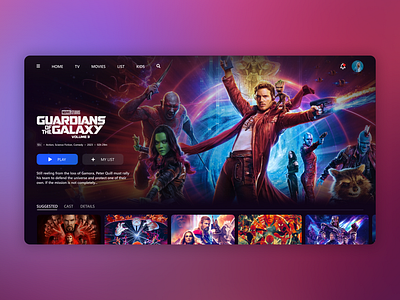 Movie Streaming Platform Interface Design cinema creative disney entertainment film marvel movie movies netflix streaming superheroes ui ui ux ui design uidesign userinterface web design web interface webapp webdesign