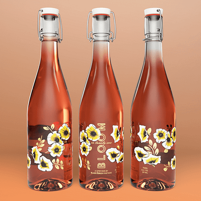 Bloom No.21 – Wine Bottle bottle design brand deliverables branding design graphic design illustration ilu luxury design vector wine wine bottle label