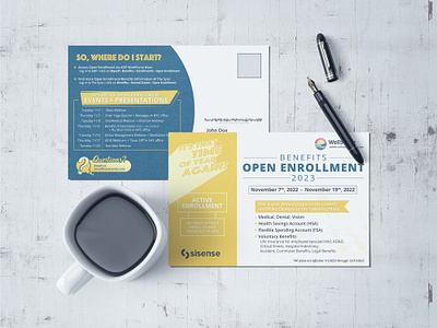 Benefits Open Enrollment Mailer adobe illustrator adobe photoshop benefit open enrollment design graphic design mailer mailer mockup open enrollment postcard typography