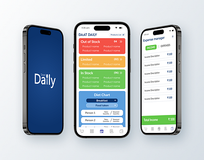 Daily Groceries Tracker App branding daily figma groceries minimal product tracking app ui uiux ux